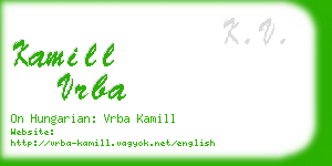 kamill vrba business card